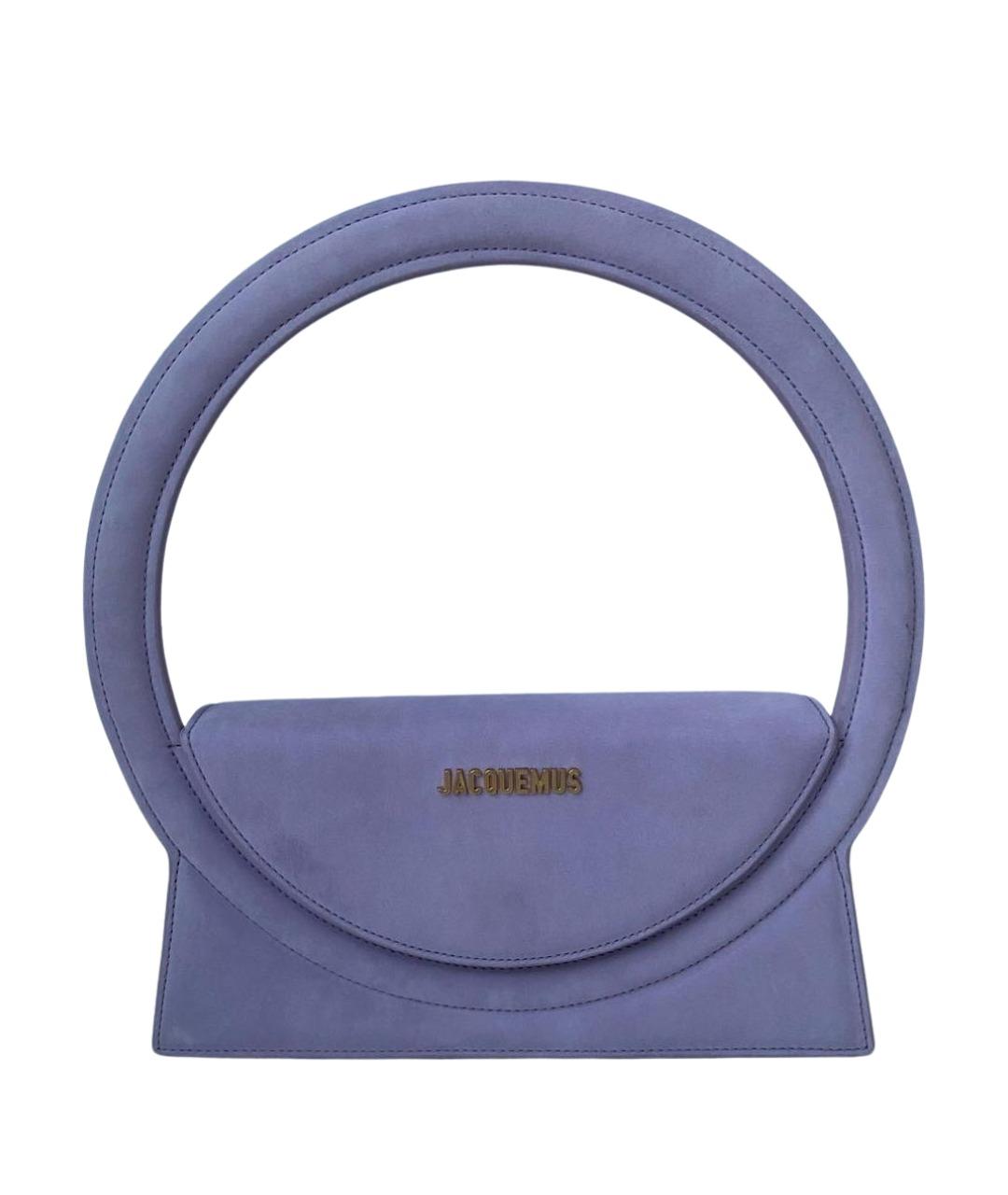 JACQUEMUS Фиолетовая замшевая сумка с короткими ручками, фото 1