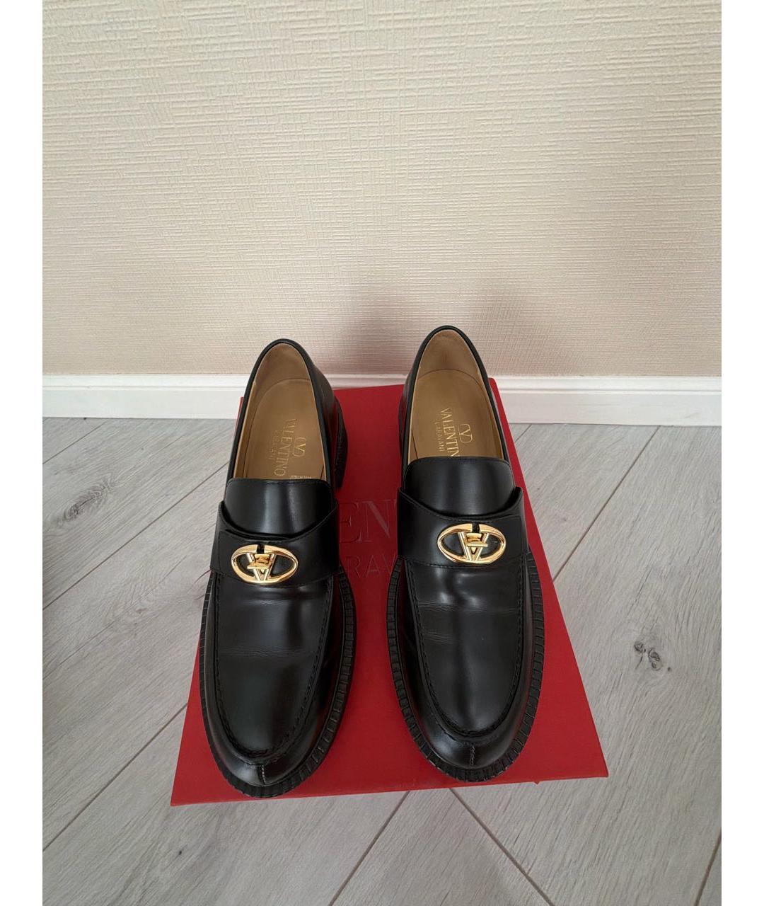 VALENTINO Черные кожаные лоферы, фото 3