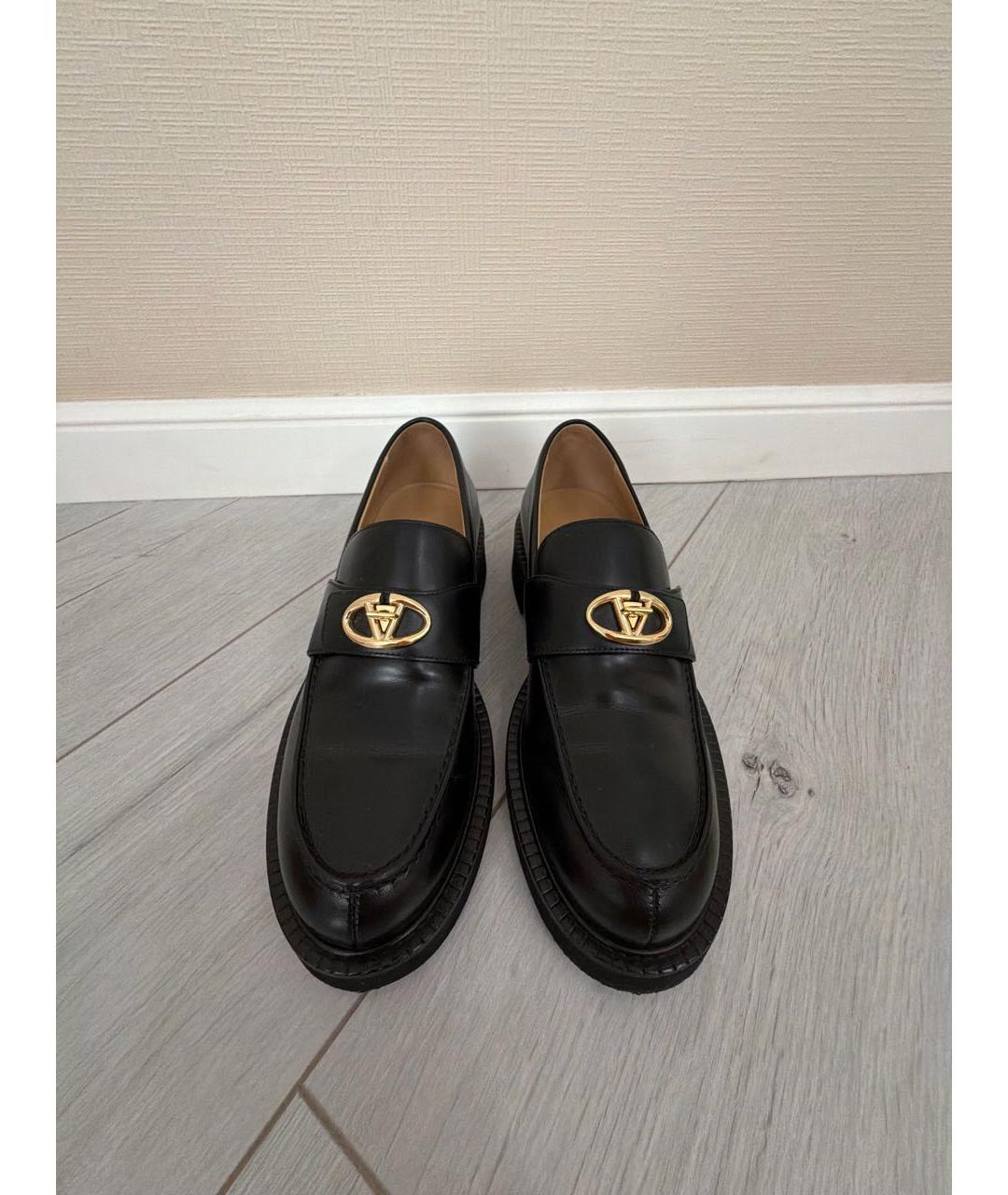 VALENTINO Черные кожаные лоферы, фото 2