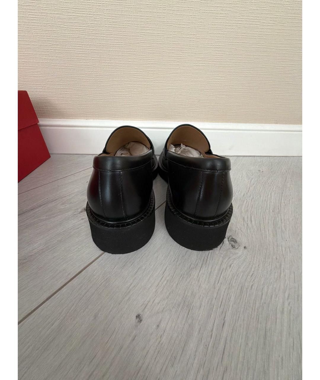 VALENTINO Черные кожаные лоферы, фото 4