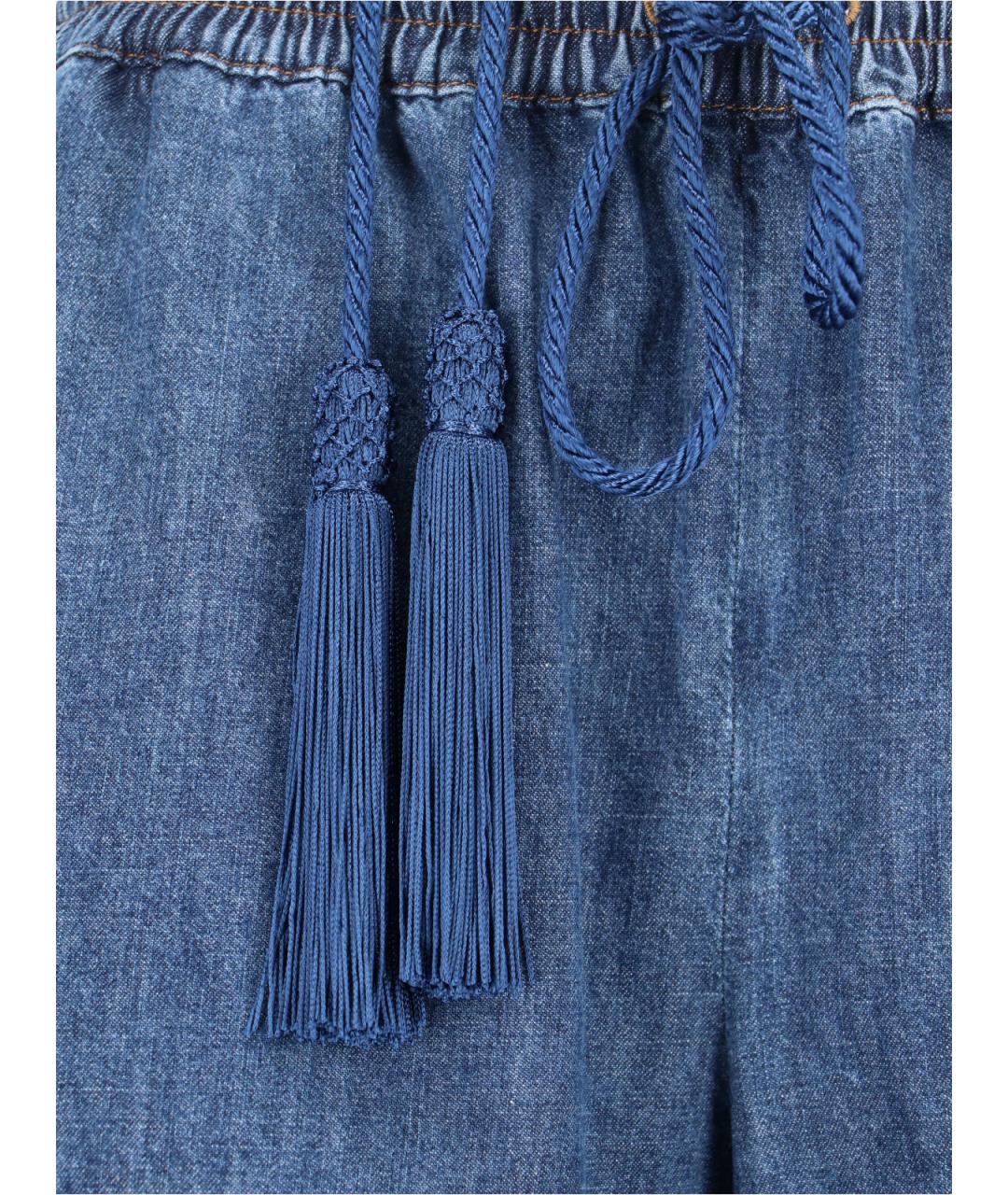 VALENTINO Синие хлопковые прямые джинсы, фото 5