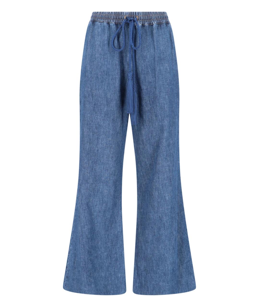 VALENTINO Синие хлопковые прямые джинсы, фото 1