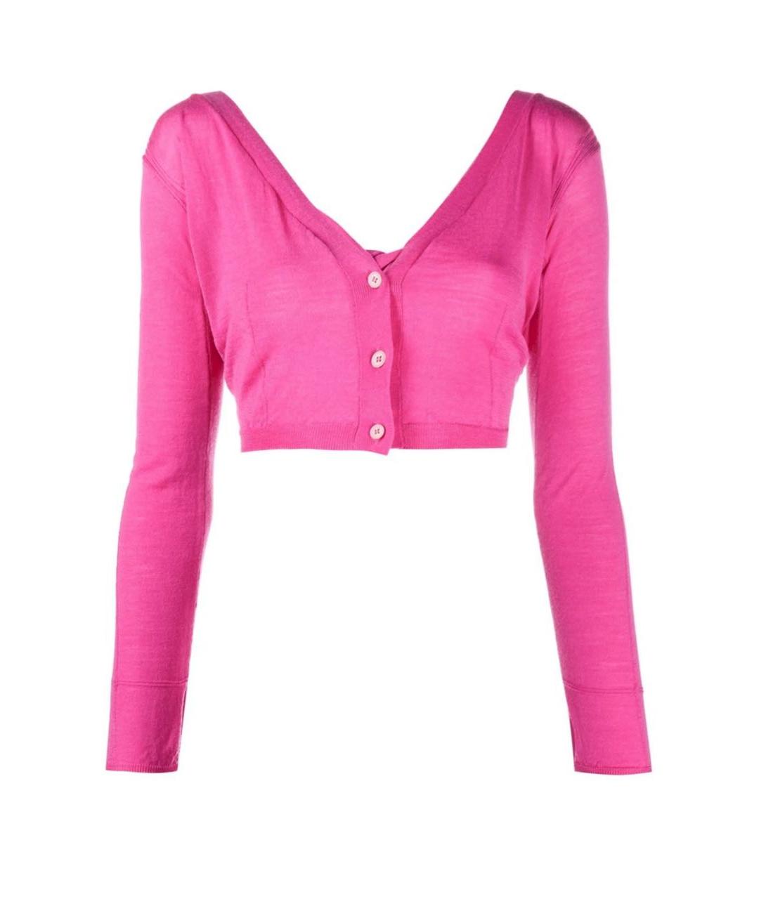 JACQUEMUS Розовый шерстяной кардиган, фото 6