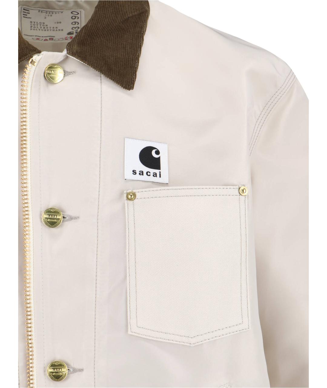 SACAI Белая полиамидовая куртка, фото 4