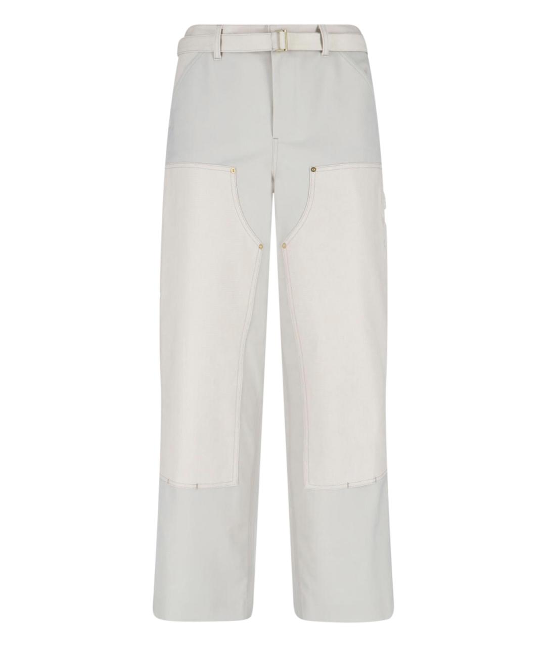 SACAI Белые полиэстеровые повседневные брюки, фото 1