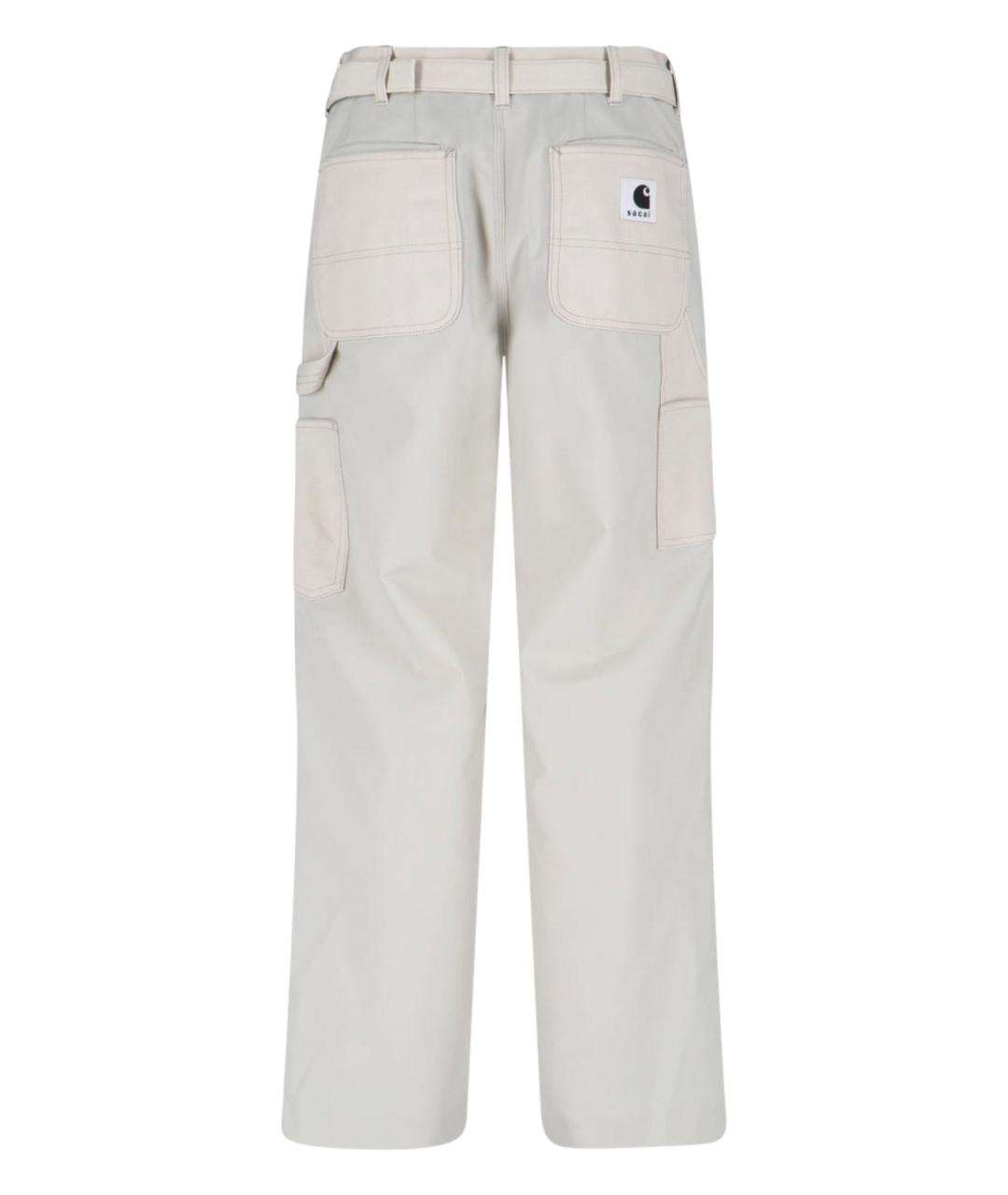 SACAI Белые полиэстеровые повседневные брюки, фото 2