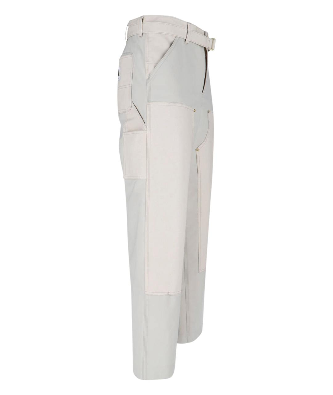 SACAI Белые полиэстеровые повседневные брюки, фото 3