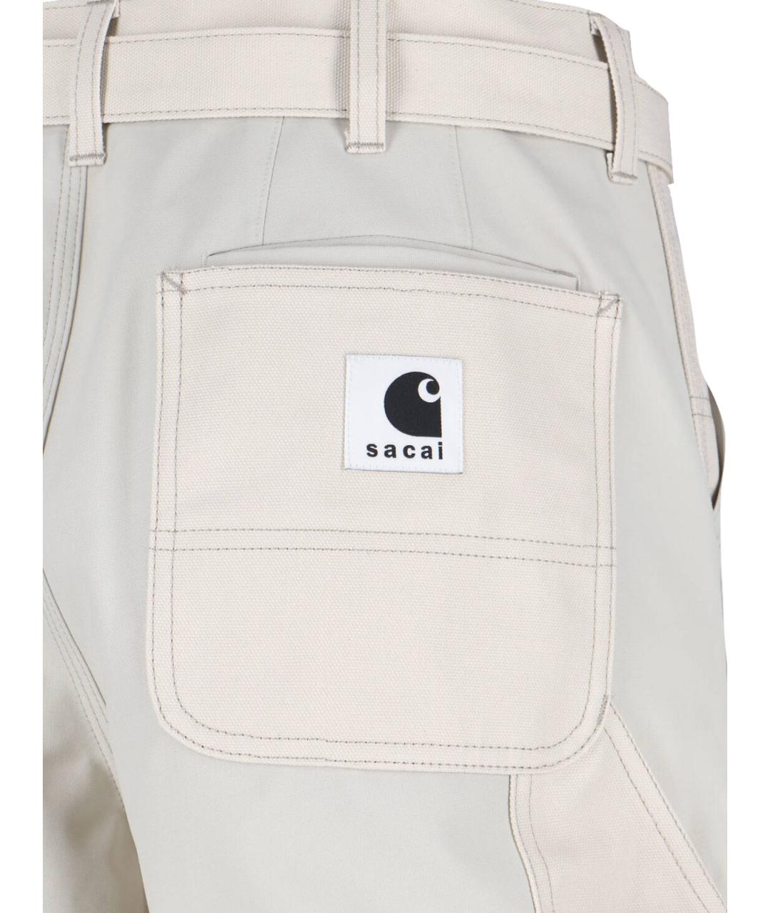 SACAI Белые полиэстеровые повседневные брюки, фото 4