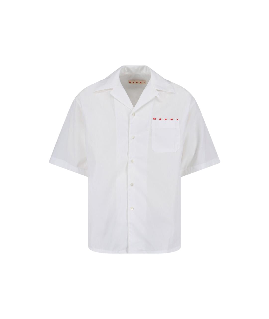 MARNI Белая хлопковая кэжуал рубашка, фото 1