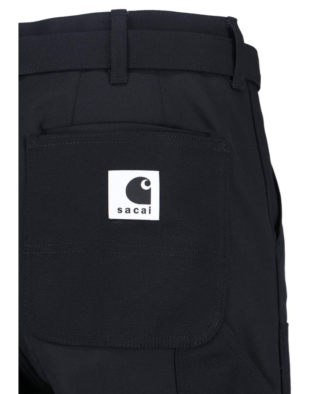 SACAI Черные полиэстеровые повседневные брюки, фото 4