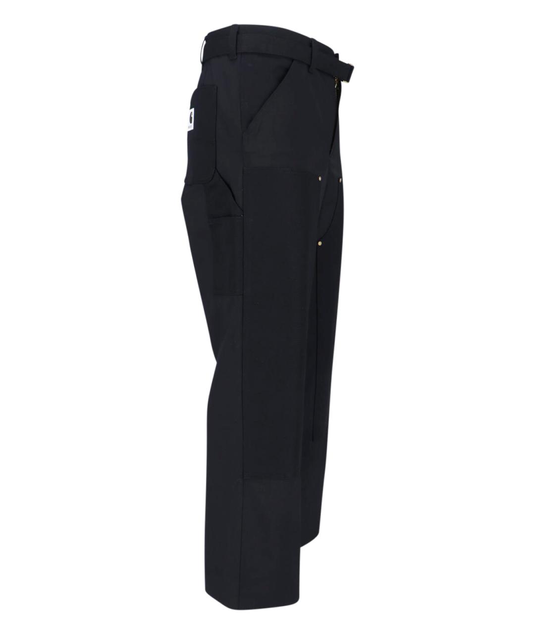 SACAI Черные полиэстеровые повседневные брюки, фото 3