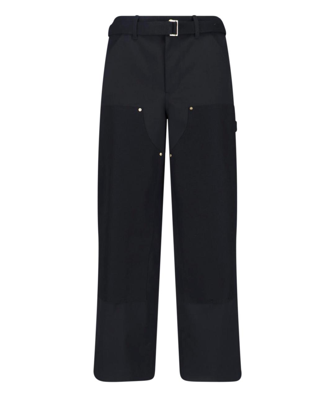 SACAI Черные полиэстеровые повседневные брюки, фото 1