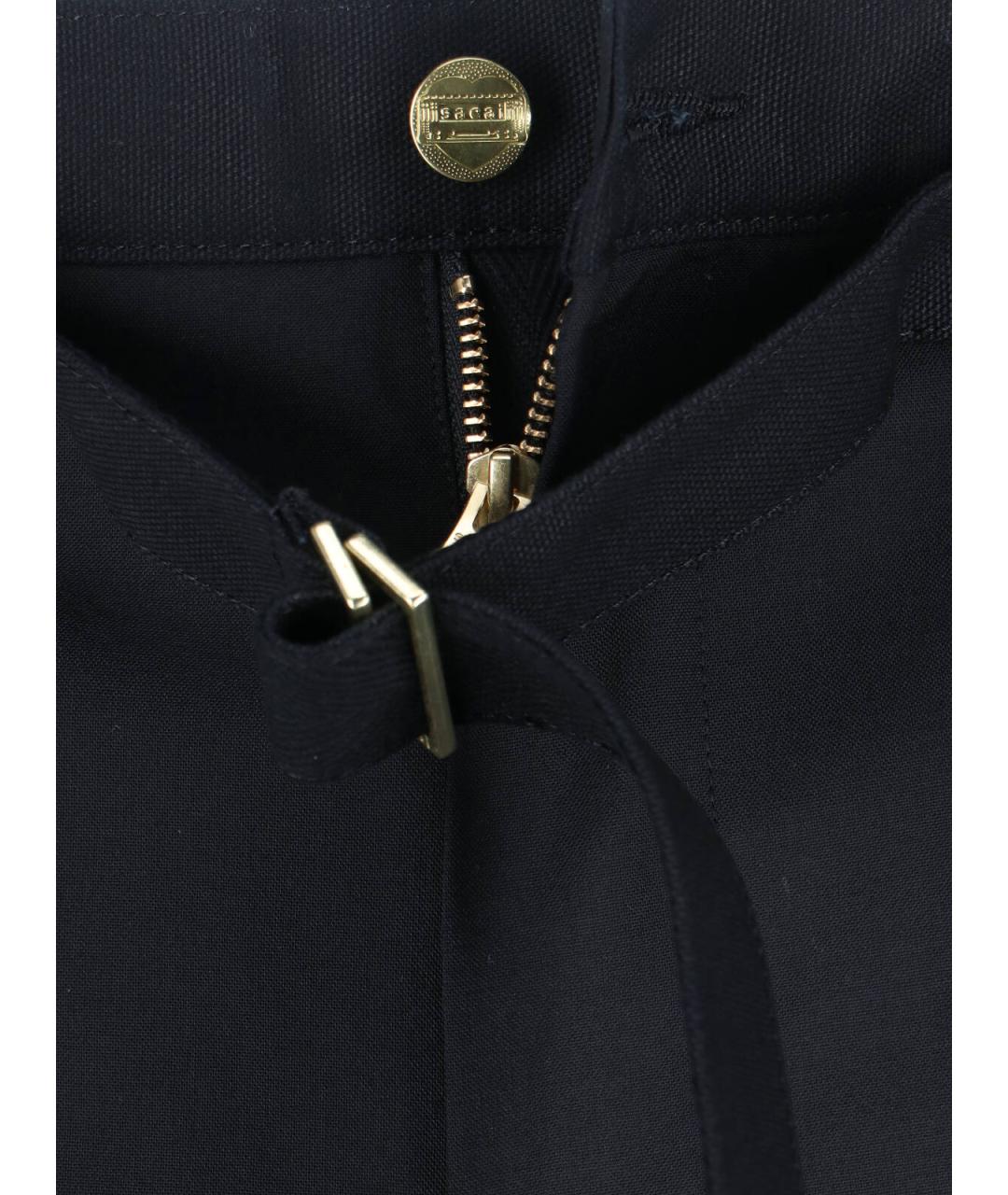 SACAI Черные полиэстеровые повседневные брюки, фото 5