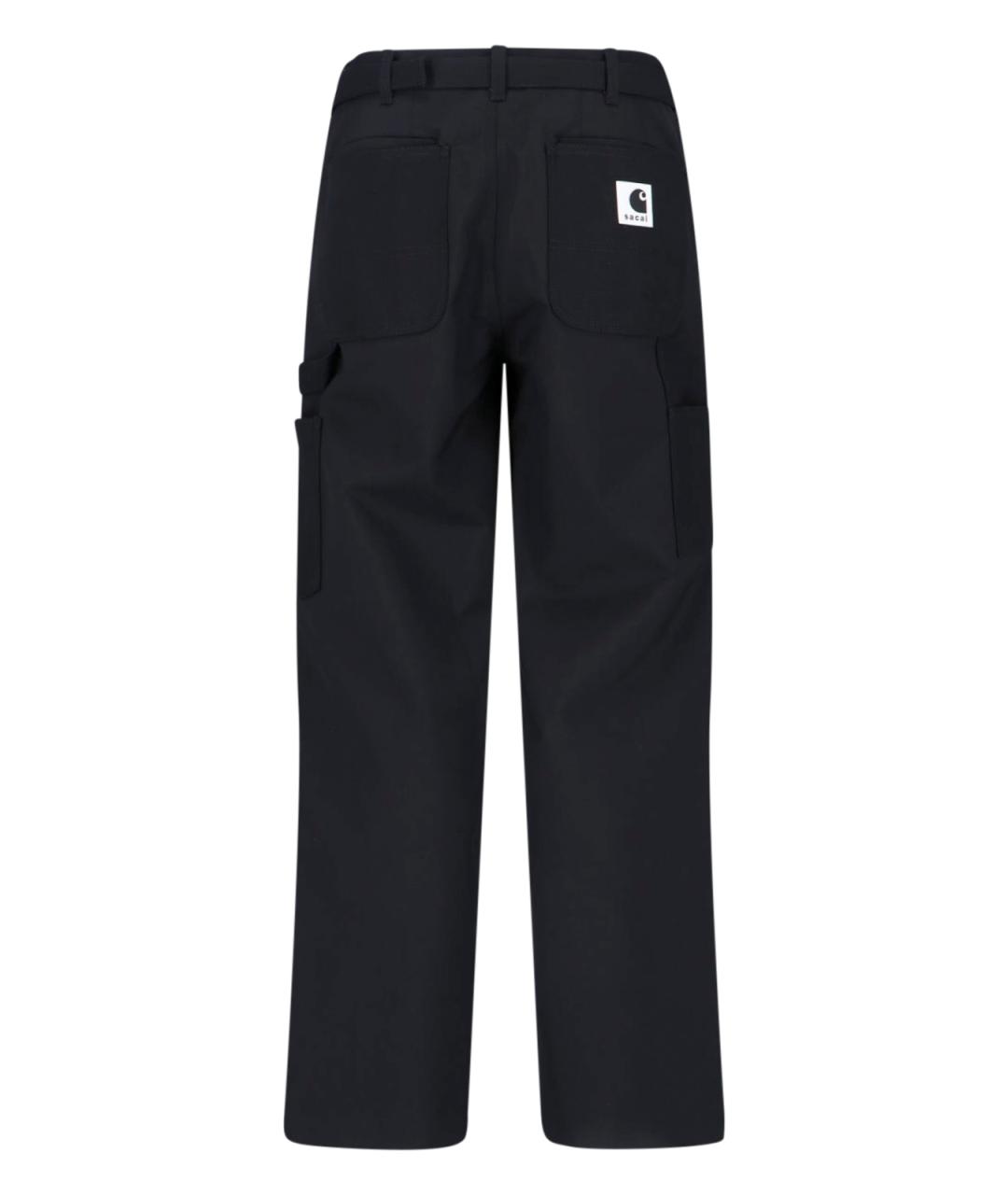 SACAI Черные полиэстеровые повседневные брюки, фото 2