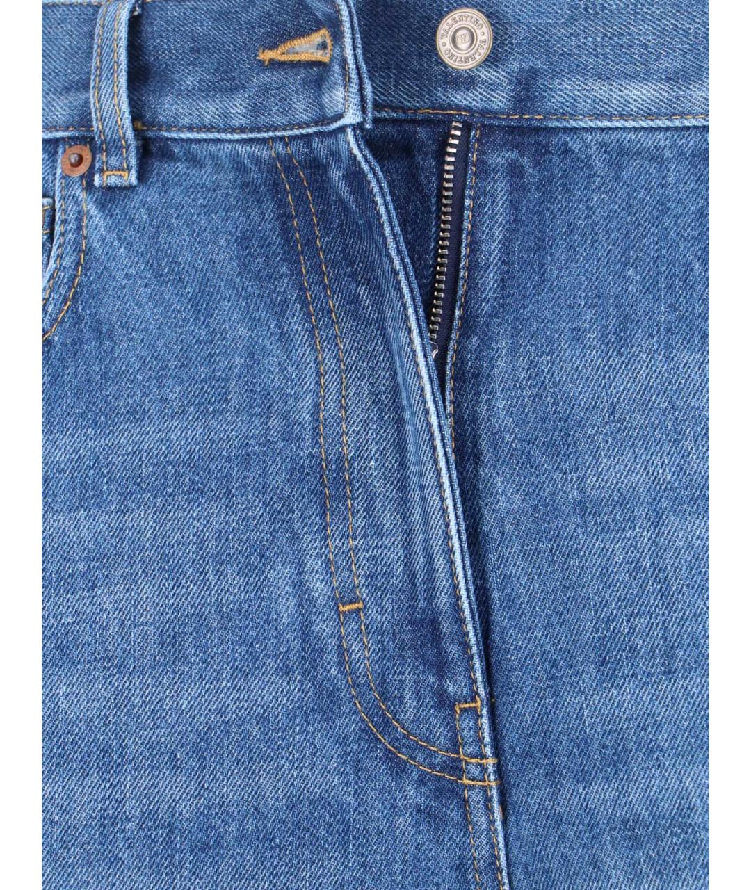 VALENTINO Синие хлопковые джинсы клеш, фото 5