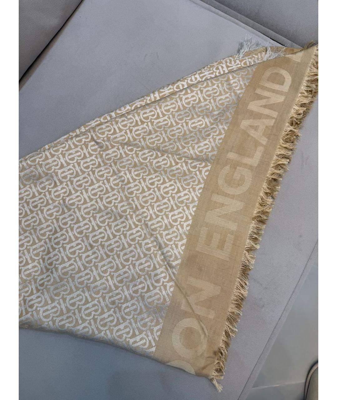 BURBERRY Бежевый платок, фото 3