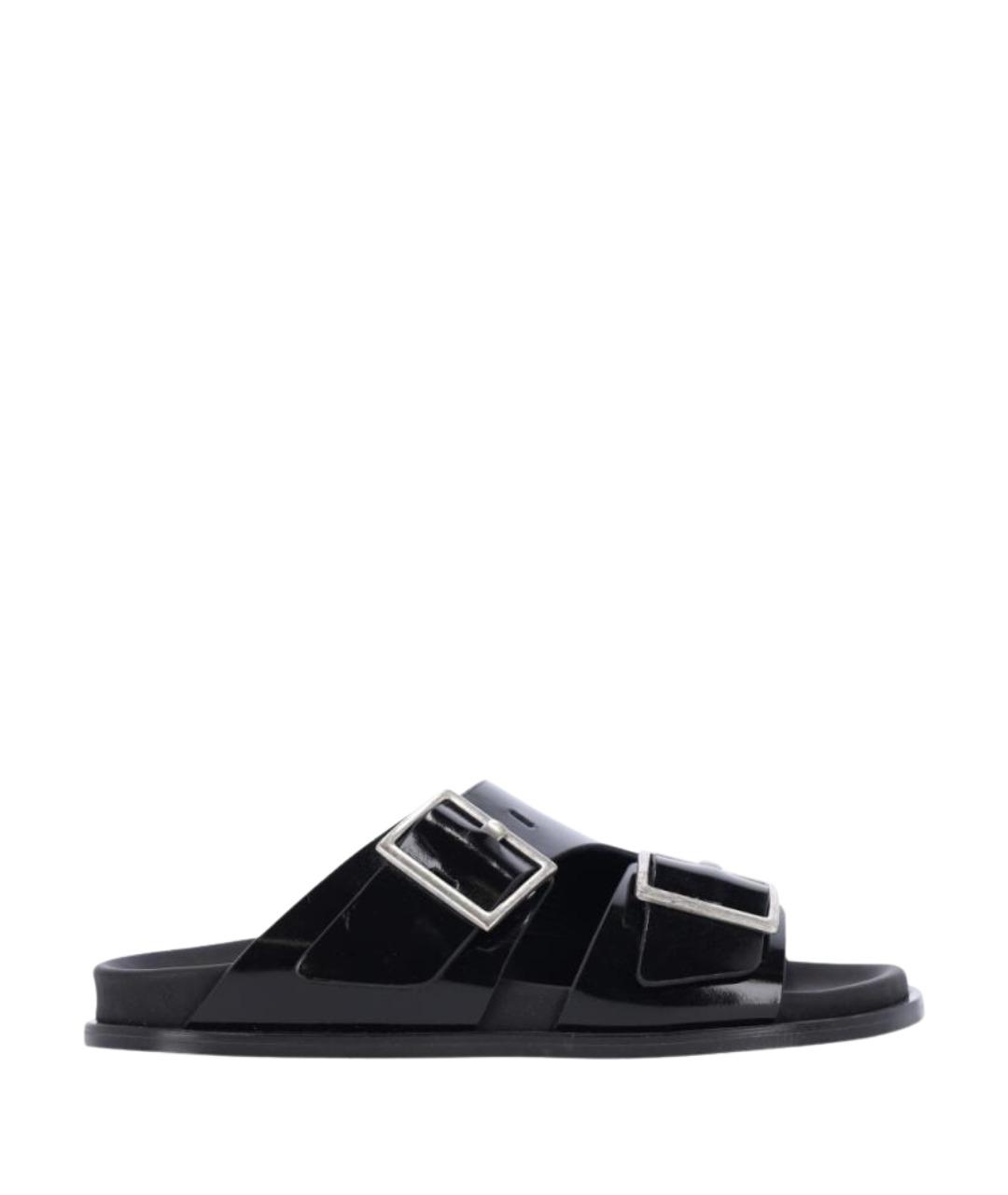 ALOHAS Черные кожаные сандалии, фото 1