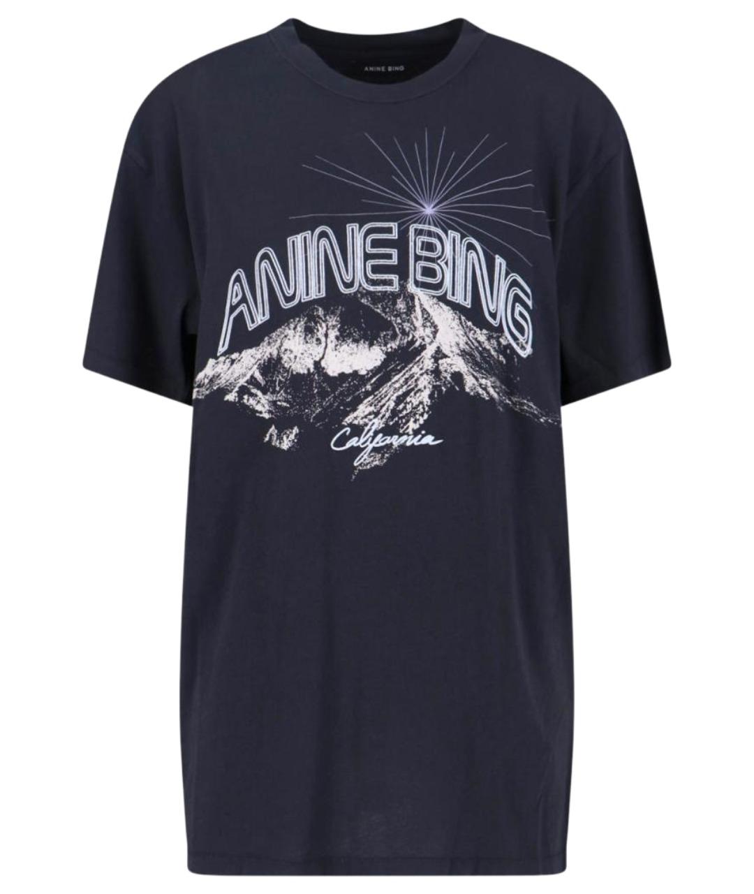 ANINE BING Черная хлопковая футболка, фото 1