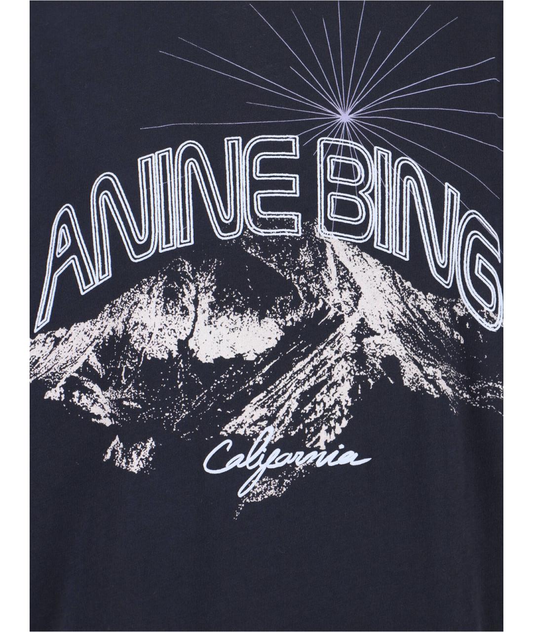 ANINE BING Черная хлопковая футболка, фото 3