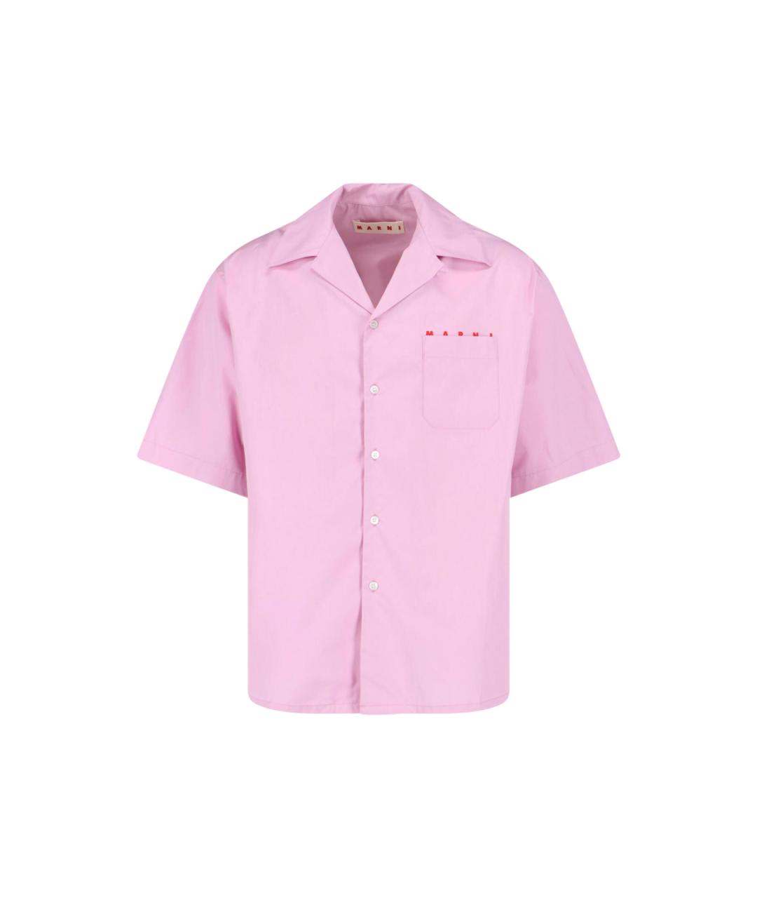 MARNI Розовая хлопковая кэжуал рубашка, фото 1