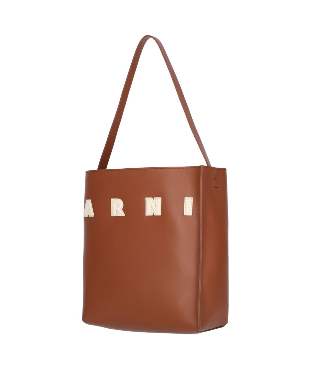 MARNI Коричневая кожаная сумка тоут, фото 2