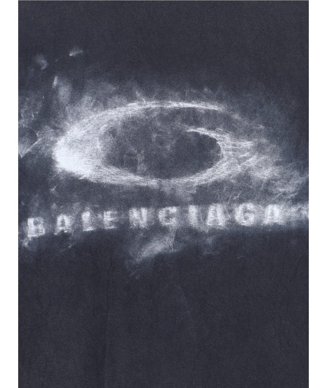 BALENCIAGA Черная хлопковая футболка, фото 3