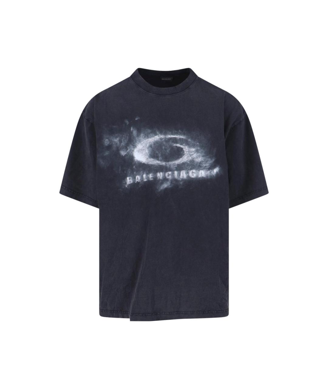 BALENCIAGA Черная хлопковая футболка, фото 1