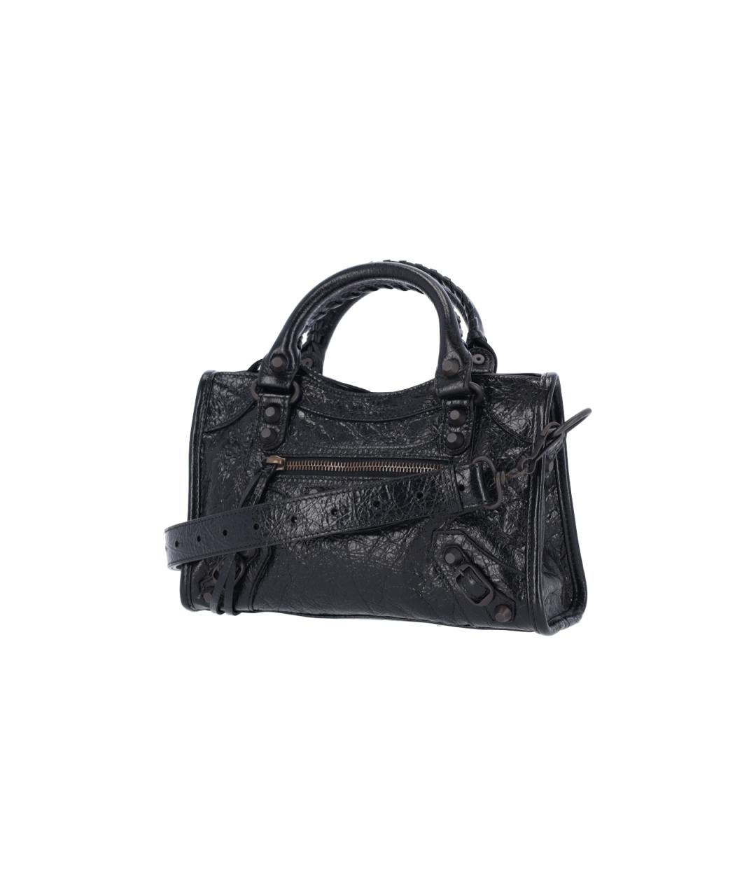 BALENCIAGA Черная кожаная сумка тоут, фото 2