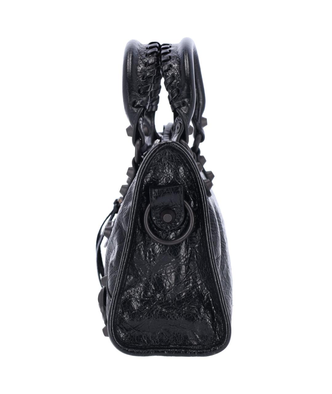 BALENCIAGA Черная кожаная сумка тоут, фото 5