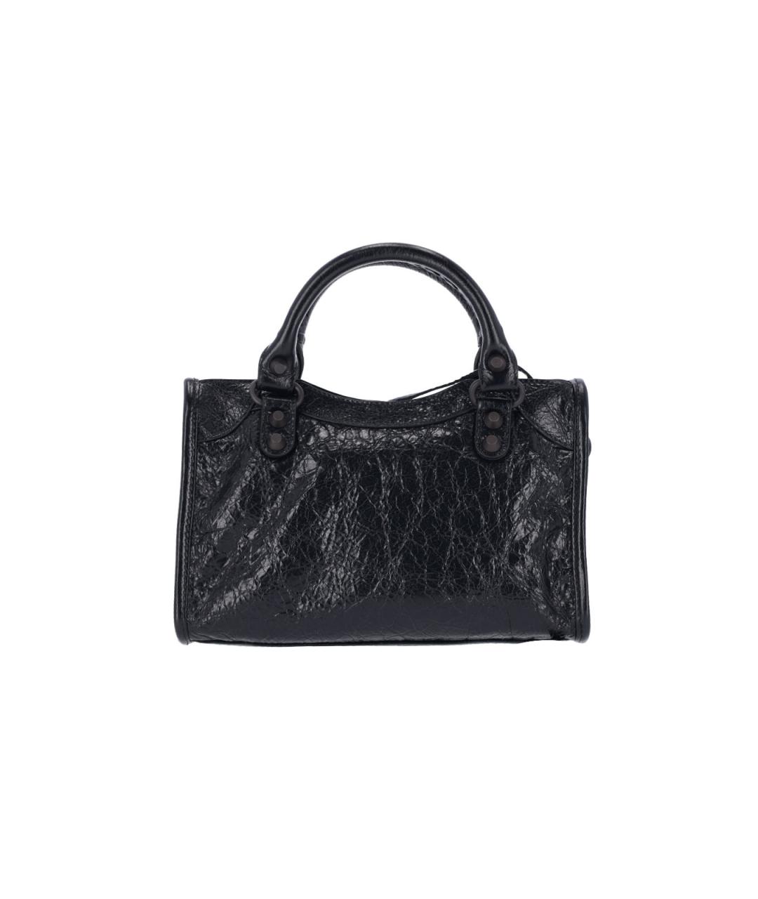 BALENCIAGA Черная кожаная сумка тоут, фото 3