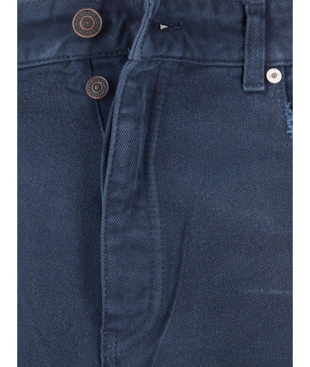 BALENCIAGA Синие хлопковые прямые джинсы, фото 5
