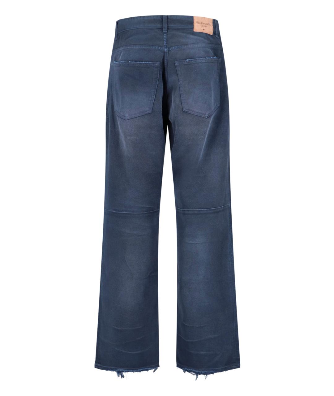 BALENCIAGA Синие хлопковые прямые джинсы, фото 2