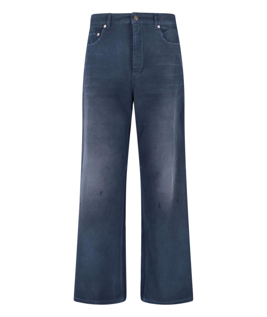 BALENCIAGA Синие хлопковые прямые джинсы, фото 1