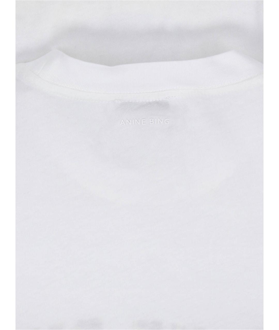 ANINE BING Белая хлопковая футболка, фото 3