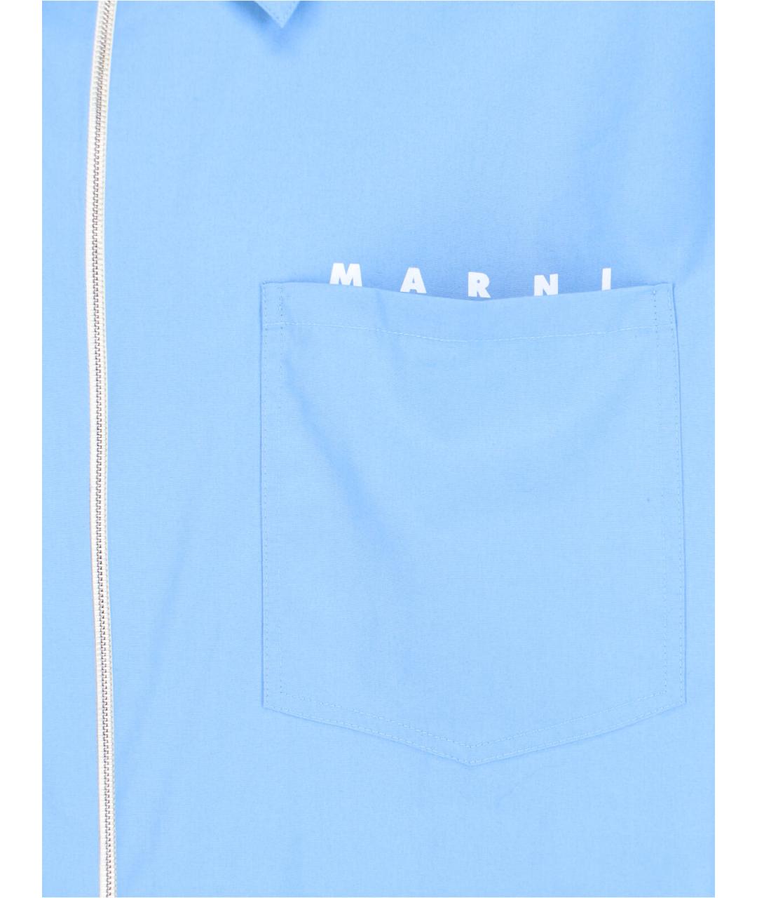 MARNI Голубая хлопковая кэжуал рубашка, фото 3