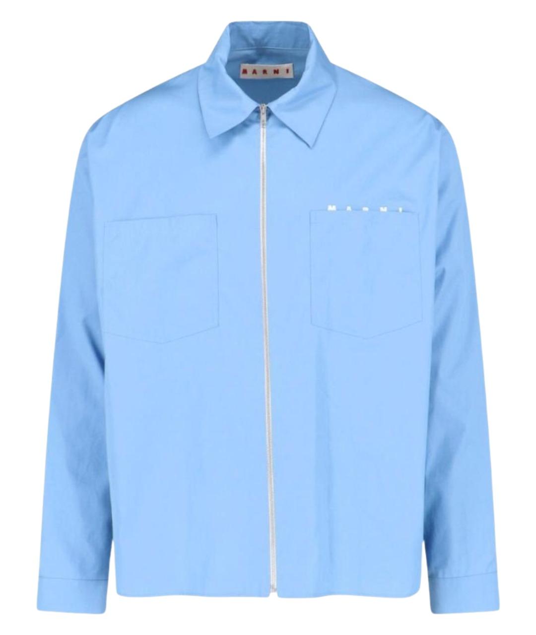MARNI Голубая хлопковая кэжуал рубашка, фото 1