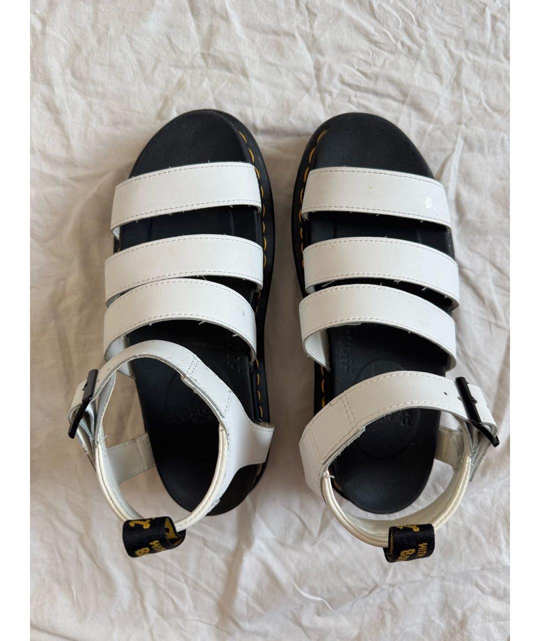 DR. MARTENS Белые кожаные сандалии, фото 2