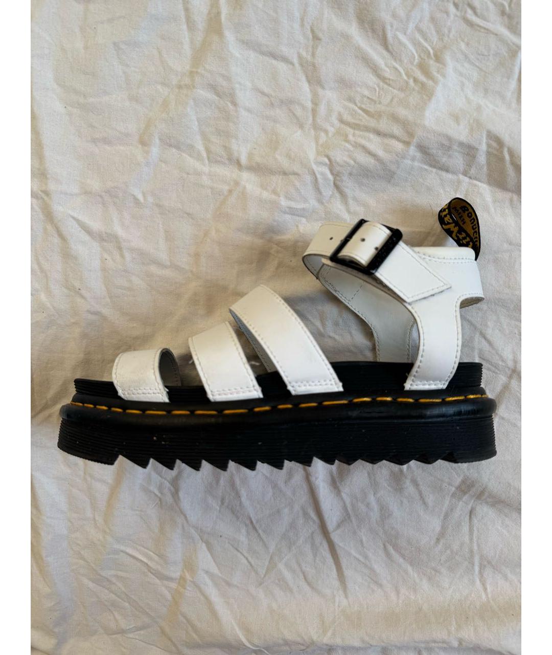 DR. MARTENS Белые кожаные сандалии, фото 6