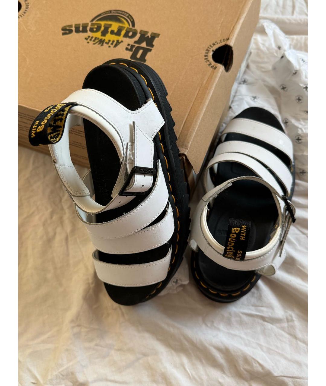 DR. MARTENS Белые кожаные сандалии, фото 5