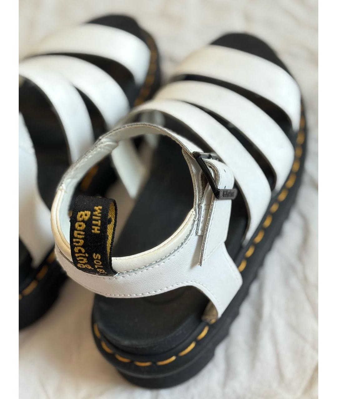 DR. MARTENS Белые кожаные сандалии, фото 3