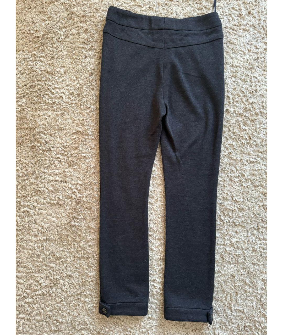 CHANEL Серые шерстяные прямые брюки, фото 2