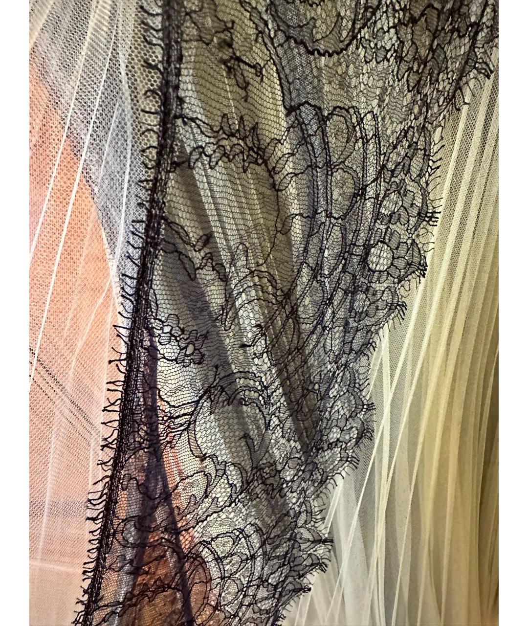 BURBERRY Желтая сетчатая юбка миди, фото 4