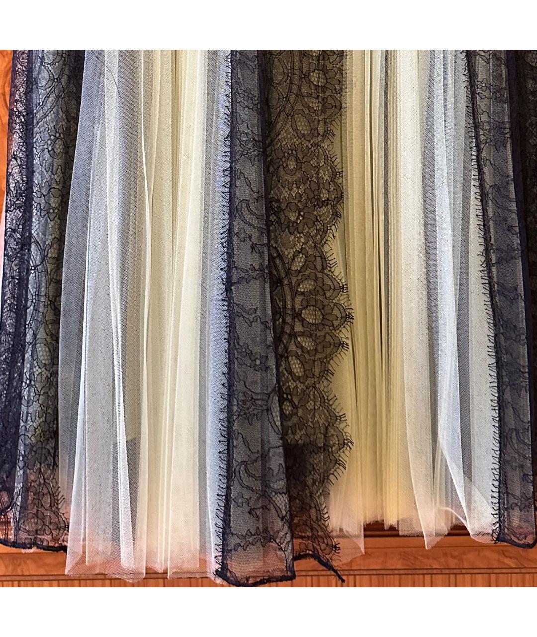 BURBERRY Желтая сетчатая юбка миди, фото 8