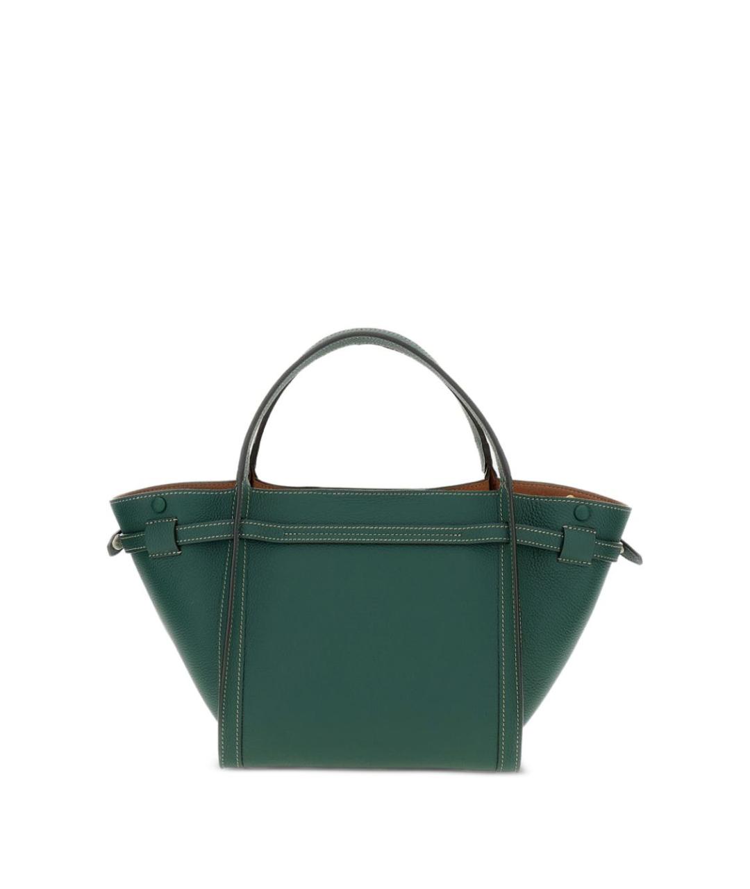 TOD'S Зеленая кожаная сумка тоут, фото 2