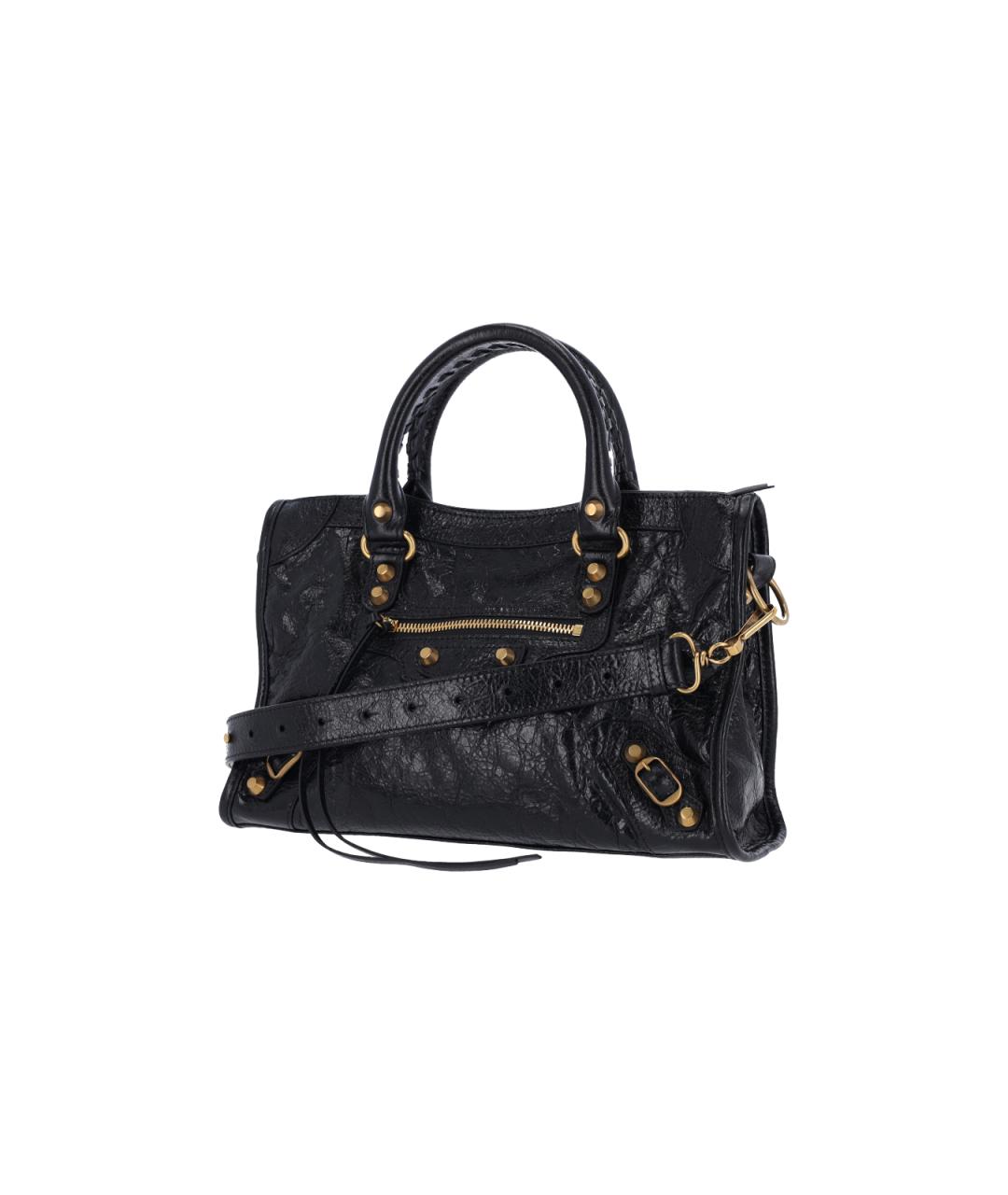 BALENCIAGA Черная кожаная сумка тоут, фото 2