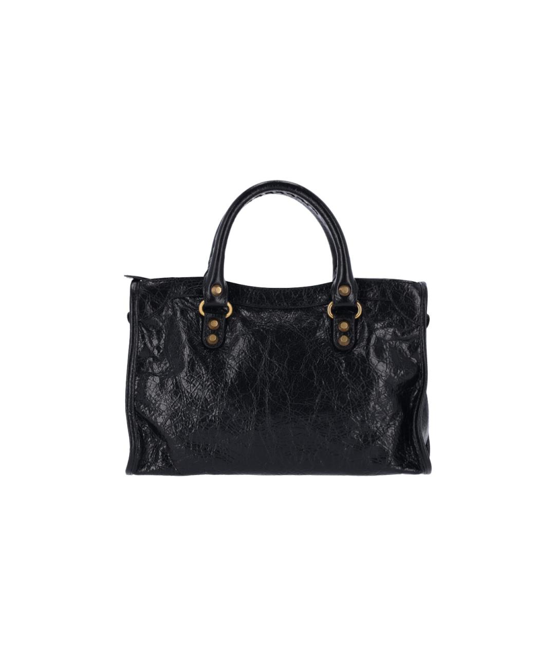 BALENCIAGA Черная кожаная сумка тоут, фото 3