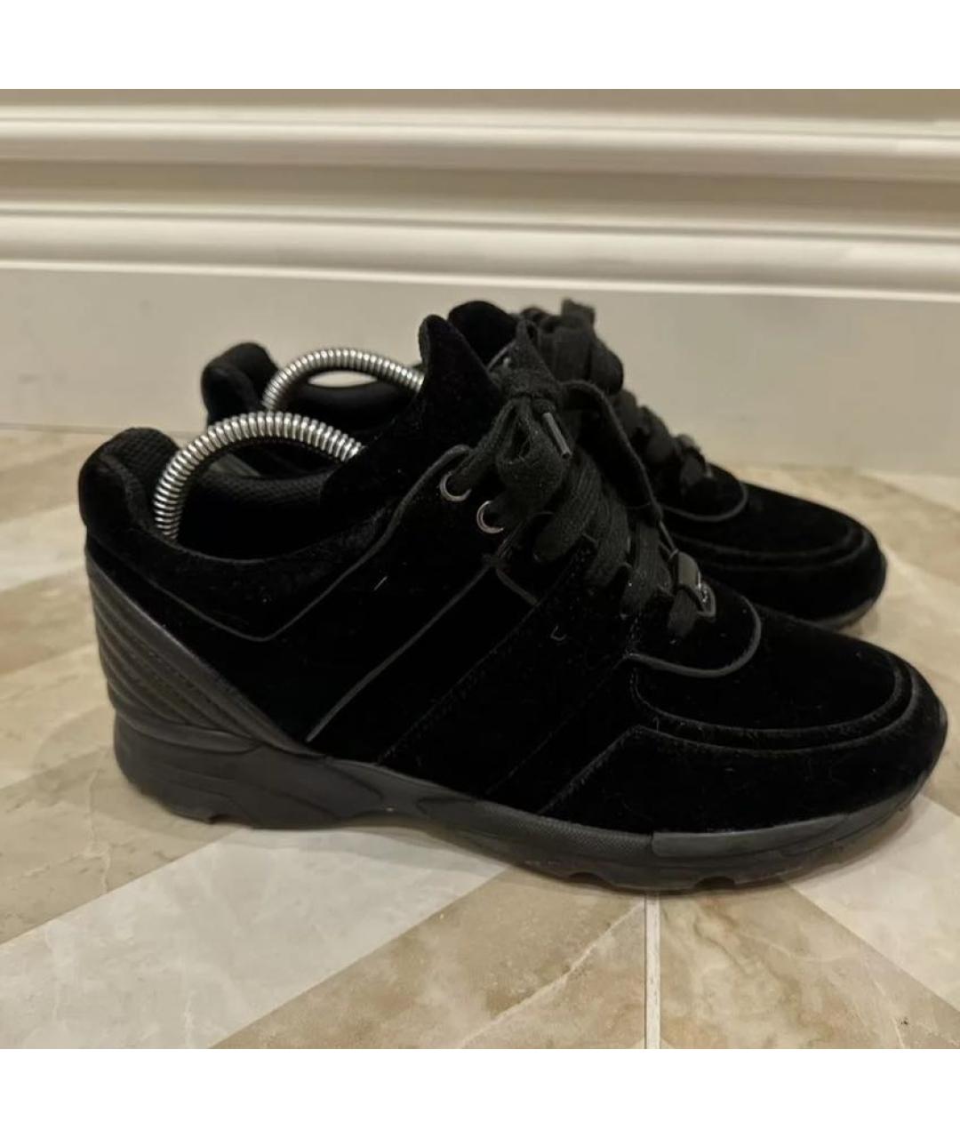 CHANEL Черные бархатные кроссовки, фото 3