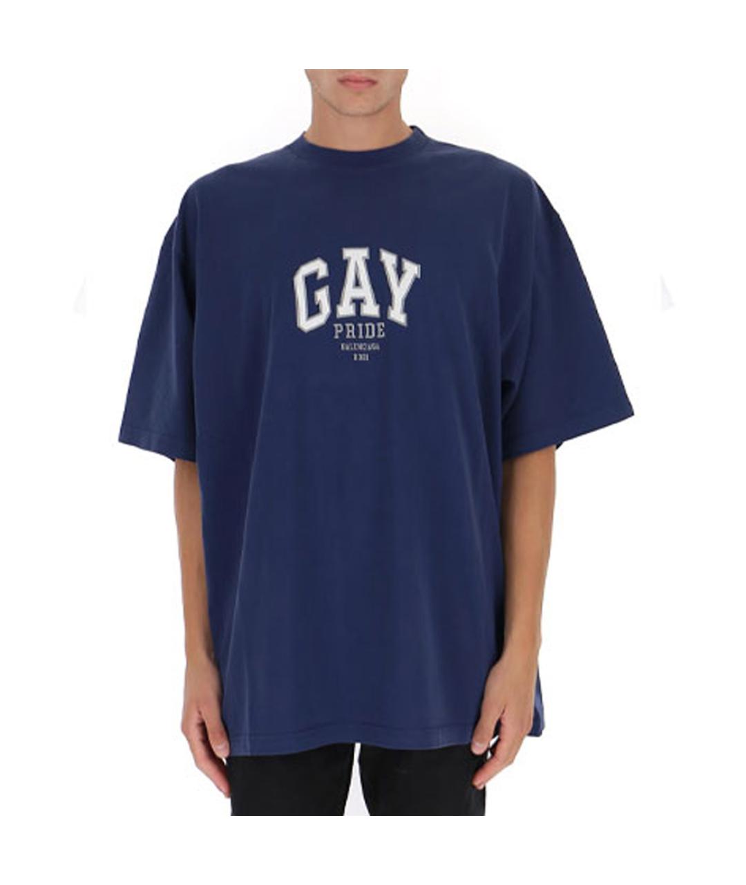 BALENCIAGA Синяя футболка, фото 4