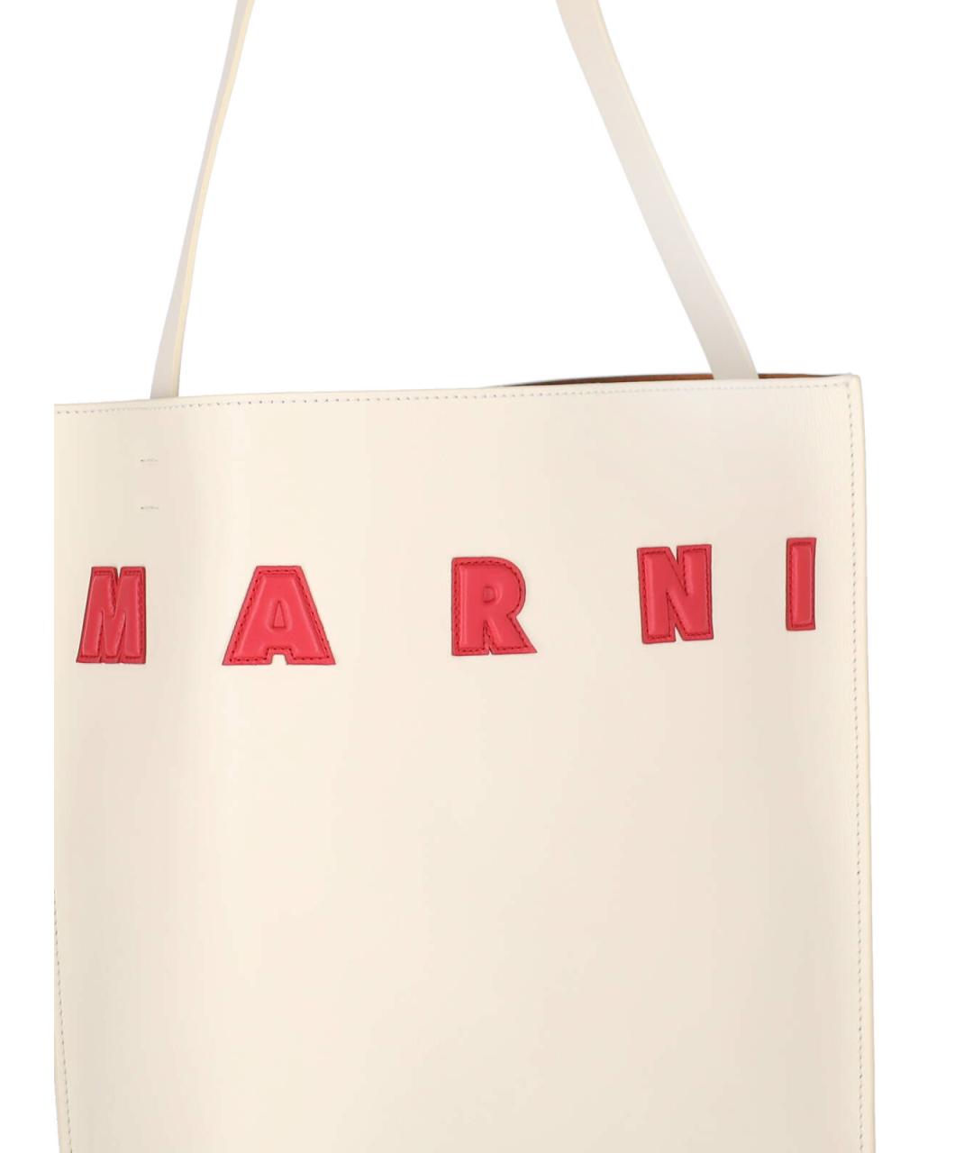MARNI Белая кожаная сумка тоут, фото 4