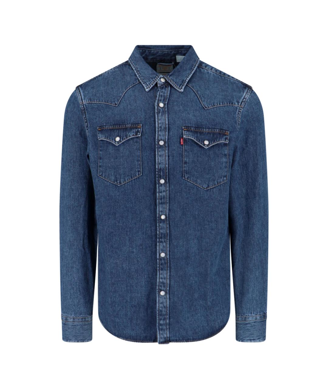 LEVI'S Синяя хлопковая кэжуал рубашка, фото 1
